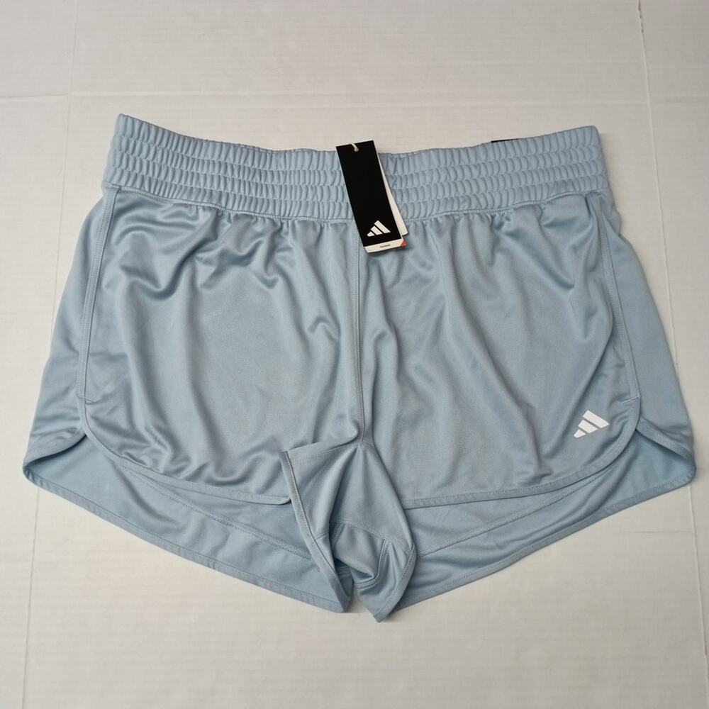 Adidas Pacer High Shorts Women's 2X Blue Plus Size Pull On
